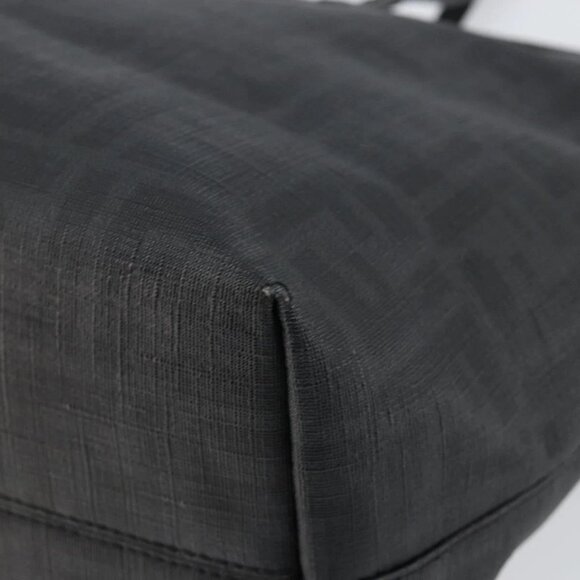 FENDI Zucca Canvas Tote Bag PVC Black Gold Auth 147011 - Picture 4 of 16